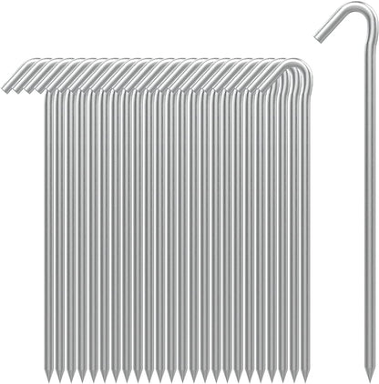AAGUT Tent Stakes Heavy Duty Metal 9 Inch, 25 Pack Rust-Resistant Galvanized Steel Camping Stake