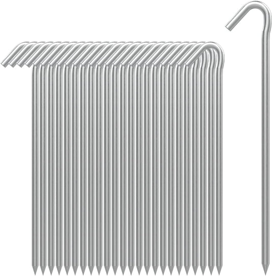 AAGUT Tent Stakes Heavy Duty Metal 9 Inch, 25 Pack Rust-Resistant Galvanized Steel Camping Stake