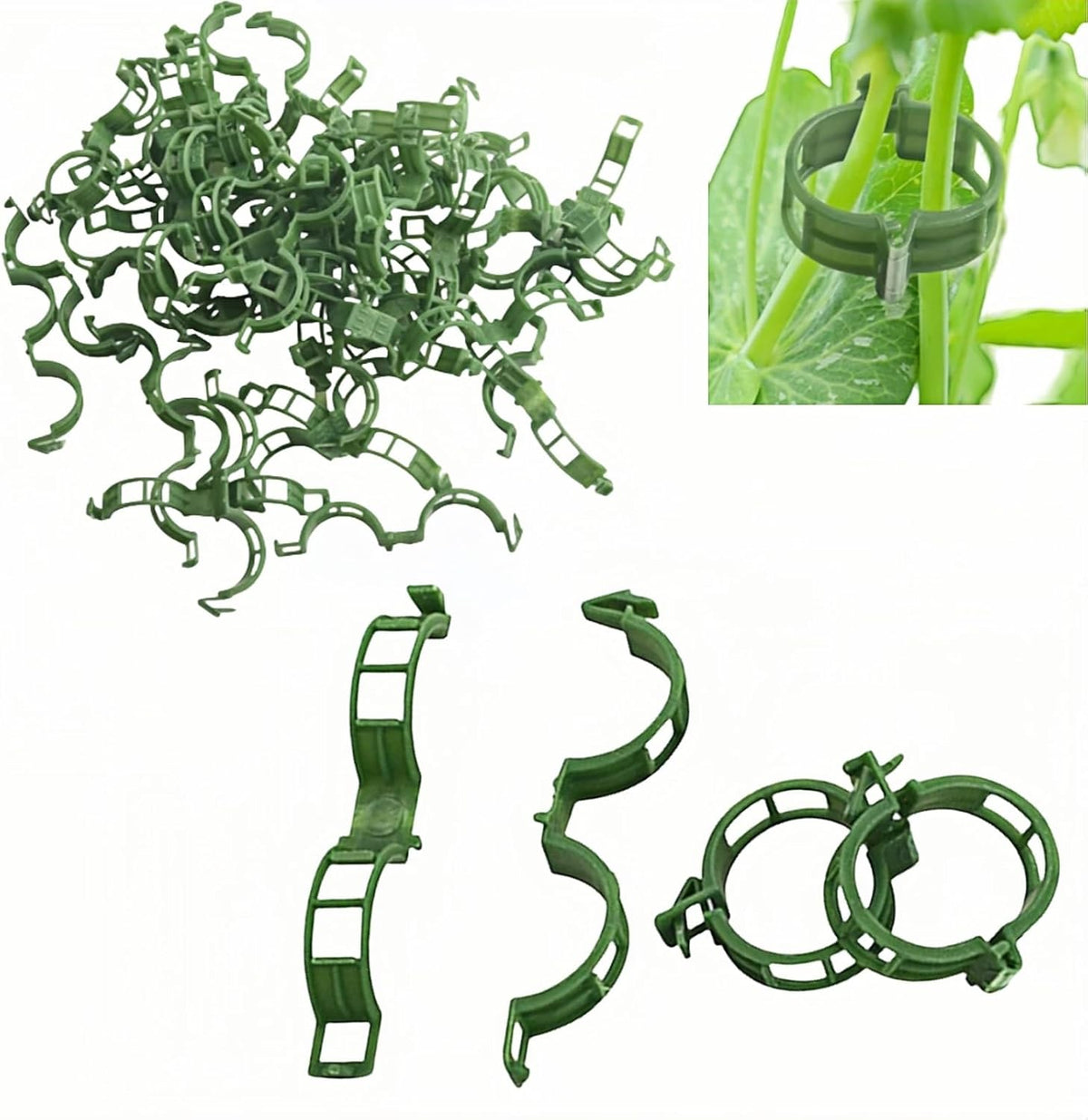 100Pcs Secured Plant Clips - Reusable Plastic Trellis Support for Tomato, Vine, Climbing Plants |