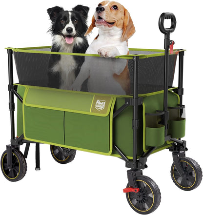 TIMBER RIDGE 350L Extra Large Collapsible Folding Wagon Carts with Brake, Heavy Duty Outdoor