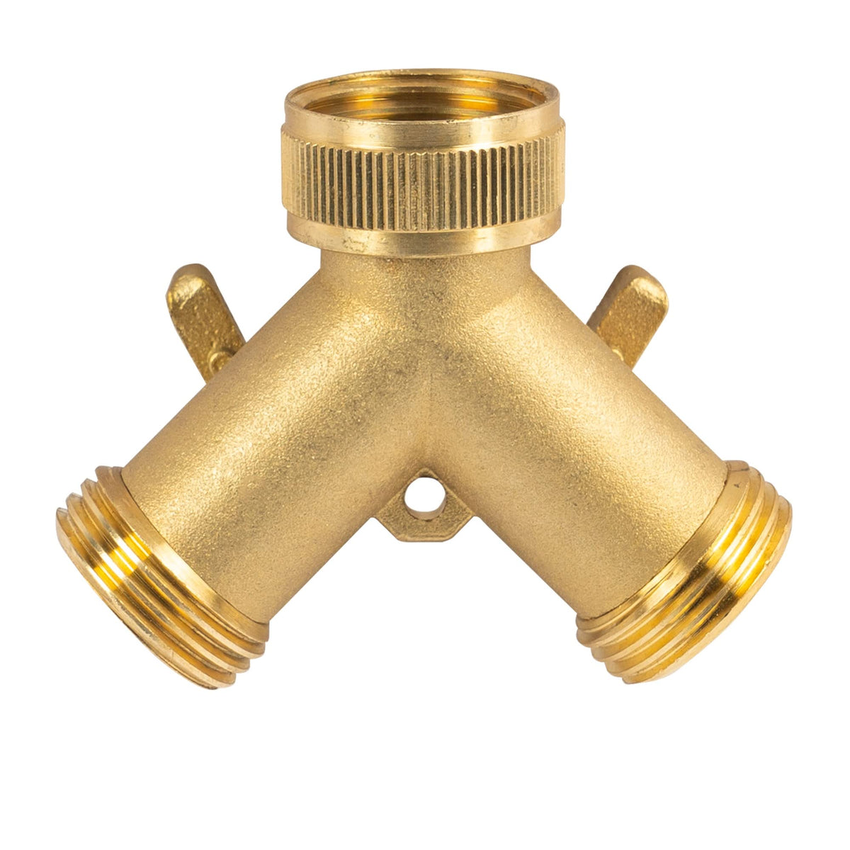 Hourleey Brass Garden Hose Splitter (2 Way), Solid Brass Hose Y Splitter 2 Valves with 2 Extra