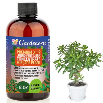 Gardenera Premium Liquid Jade Fertilizer - 3-1-2 Concentrate for Indoor Plants and Flowers