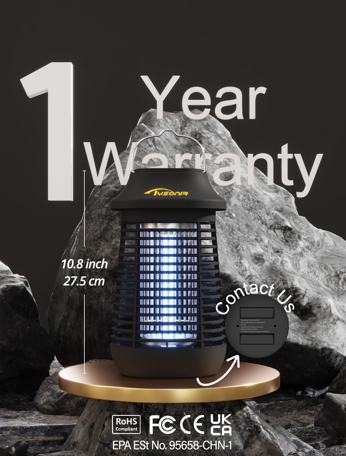 Bug Zapper, 4200V High Power Electric Mosquito Zapper for Outdoor and Indoor, Waterproof Efficient