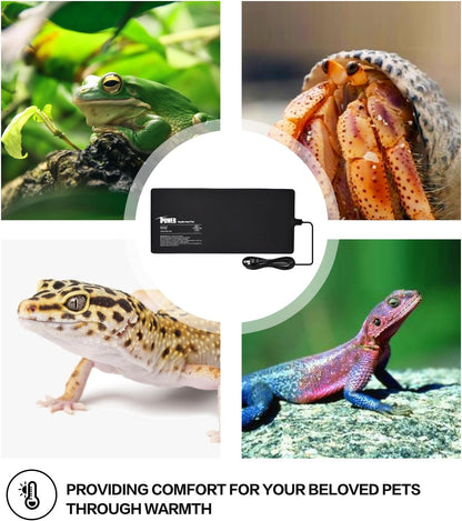 iPower 8 by 18-Inch 24W Reptile Heat Mat, Under Tank Warmer Terrarium Heat Pad for Turtles Lizards