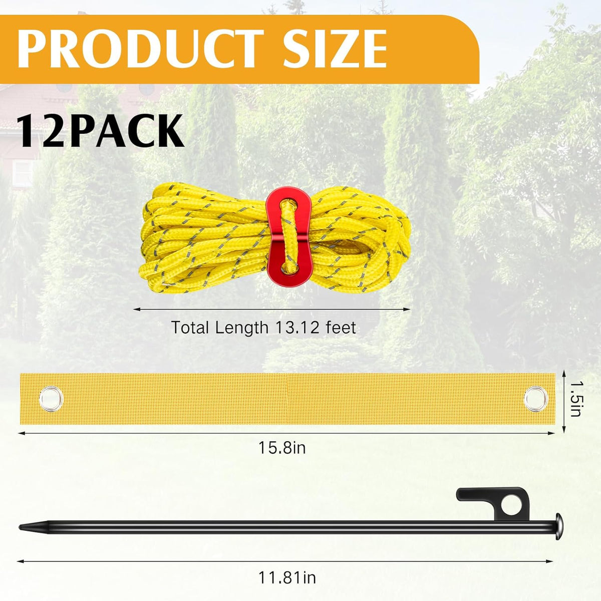 Sintuff 36 Pcs Heavy Duty Tree Stake Kits Stake and Support for Young Leaning Tree Anchor