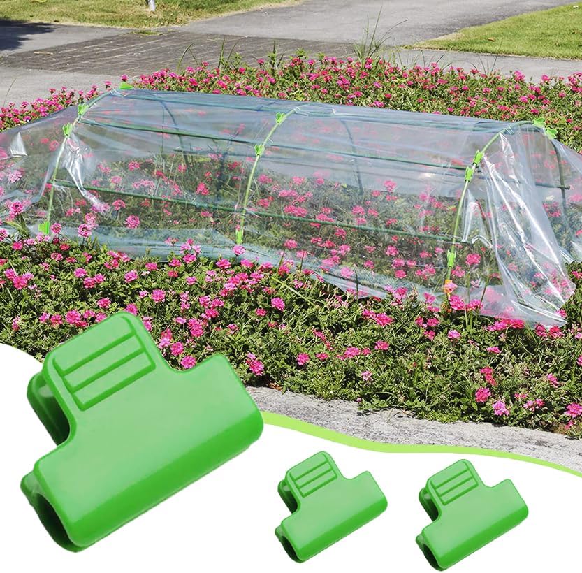 40pcs Garden Hoops for Netting, Greenhouse Clamps, Film Row Cover Netting Tunnel Hoop Clip Frame