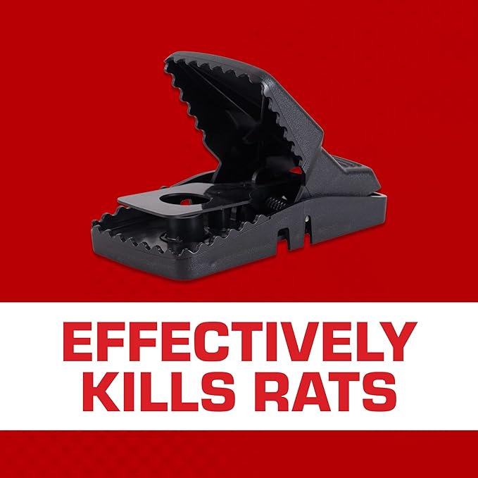 Tomcat Rat Snap Trap, 1 Rat Size Trap - Reusable - Effectively Kill Rats - Ideal for Home and Farm