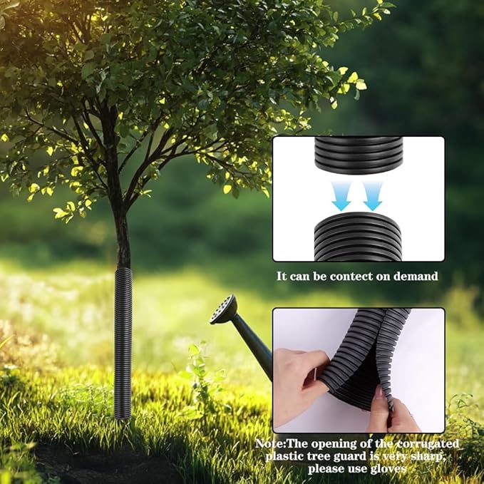 12 Pcs Tree Trunk Protector Guard, 2 Size Sapling Tree Protector from Deer, Tree Bark Protectors