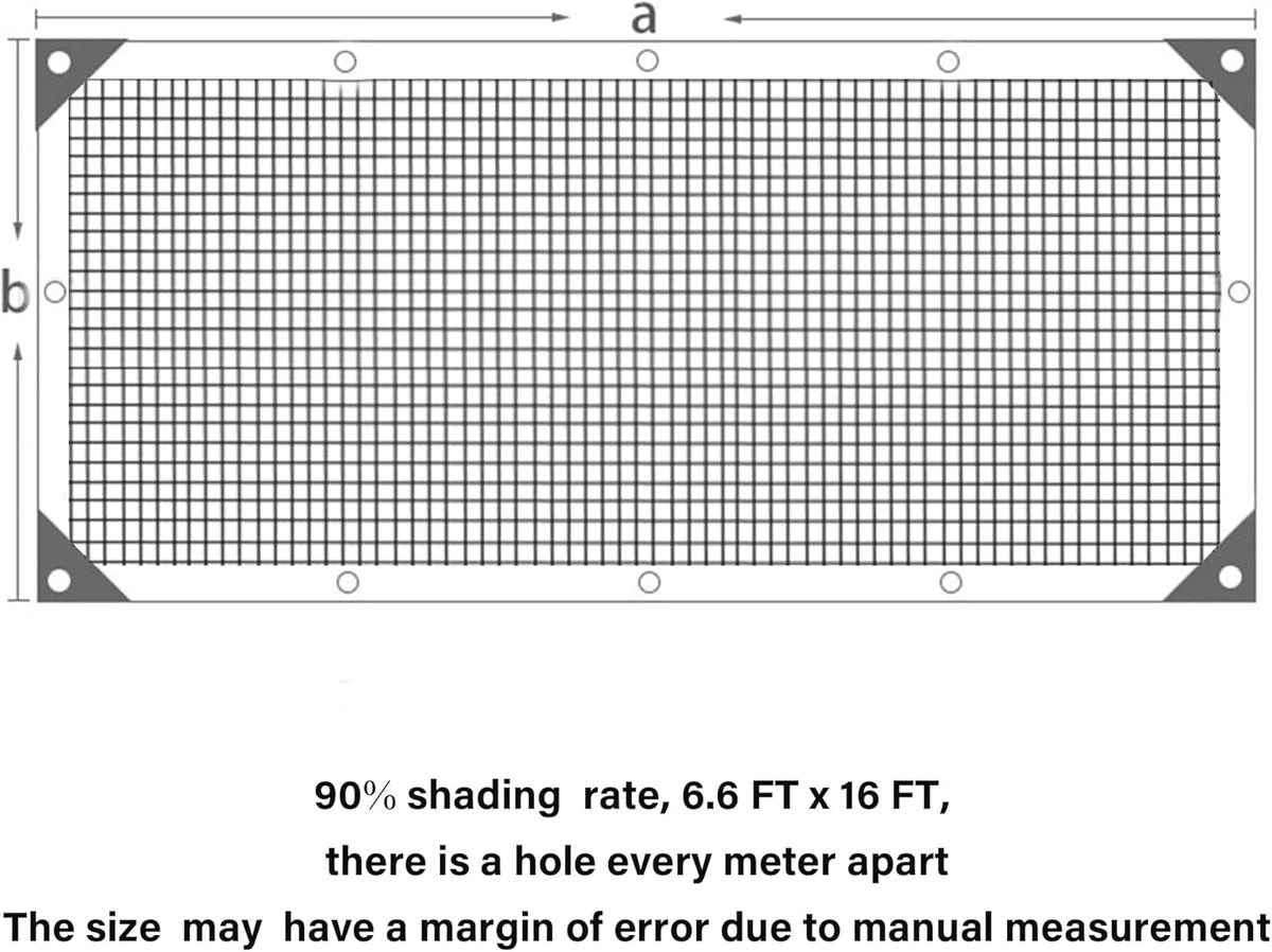 winemana 90% Shade Cloth, Dog Kennel Shade Cover, 6.6 x 16 FT Sturdy Durable Sunblock Shade Mesh