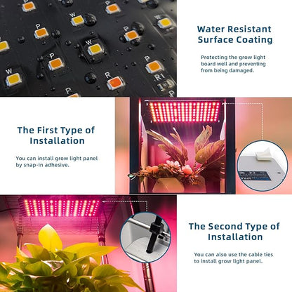 Barrina Grow Lights for Indoor Plants, 20W (2 x 10W) Full Spectrum Ultra-Thin Grow Light Panel with