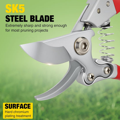 Yesker Pruning Shears Garden Shears 8.6" Professional Bypass Garden Scissors Yard Clippers with
