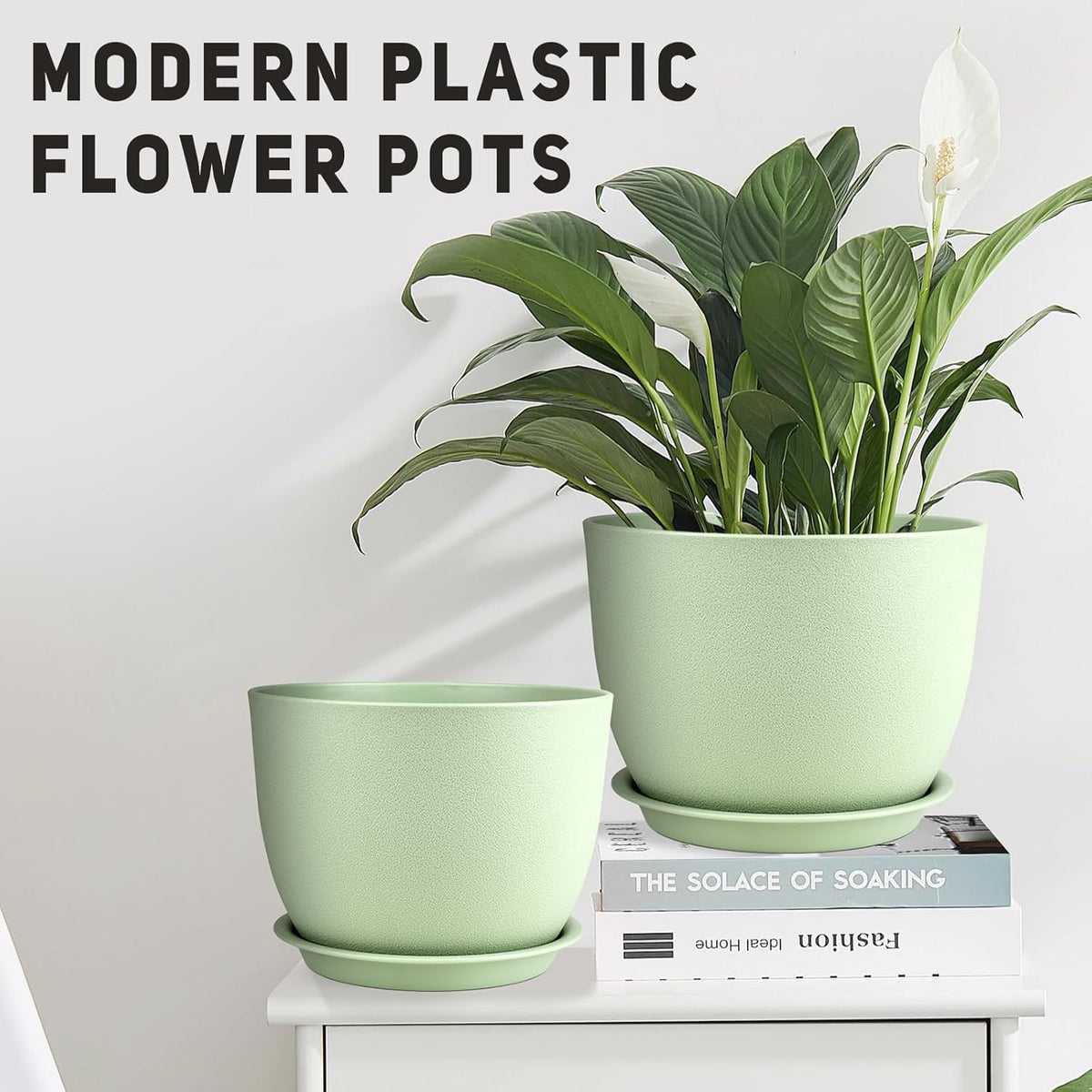 Plant Pots 12/10/9 inch Set of 3, Flower Pots with Multi Mesh Drainage Holes, Large Planters for