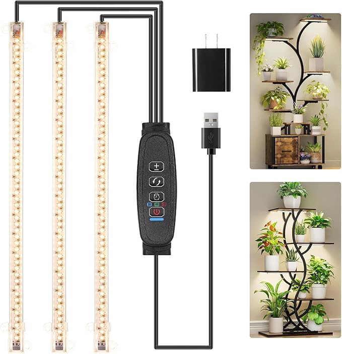 13 Inches LED Grow Light Strips for Plant Shelf, 3500K Full Spectrum Plant Growing Lights for
