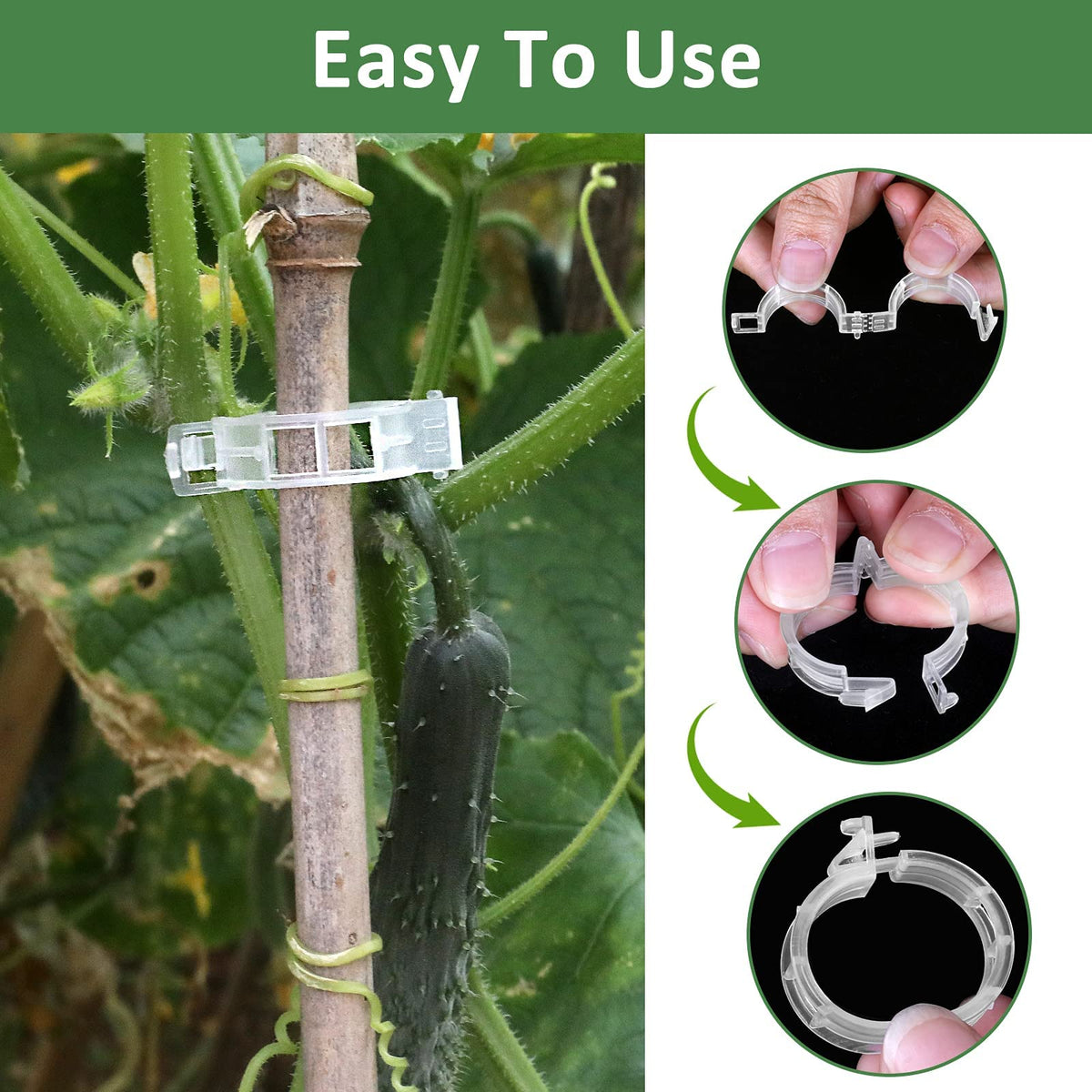 200 Pcs Plastic Trellis Plant Support Clips for Support, Grape and Tomato Vine, Vegetables Plants