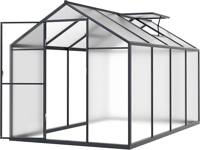 BlueWish 6x8FT Greenhouse, Walk-in Green House with Adjustable Vents, Rivet Structure, Greenhouses