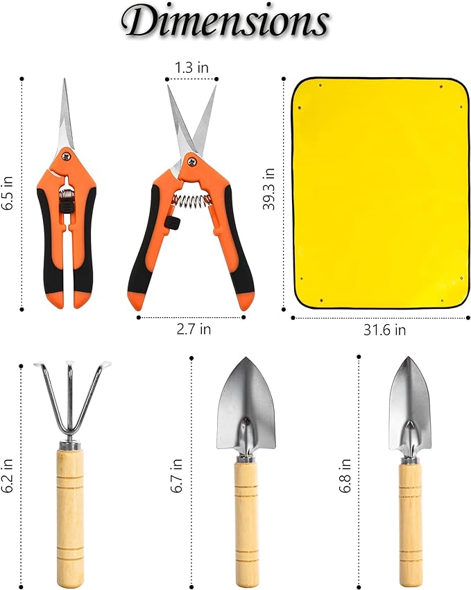 Josteve Plant Repotting Mat, 5Pcs Succulent Tools Mini Garden Small Gardening Tools Indoor, Pruning