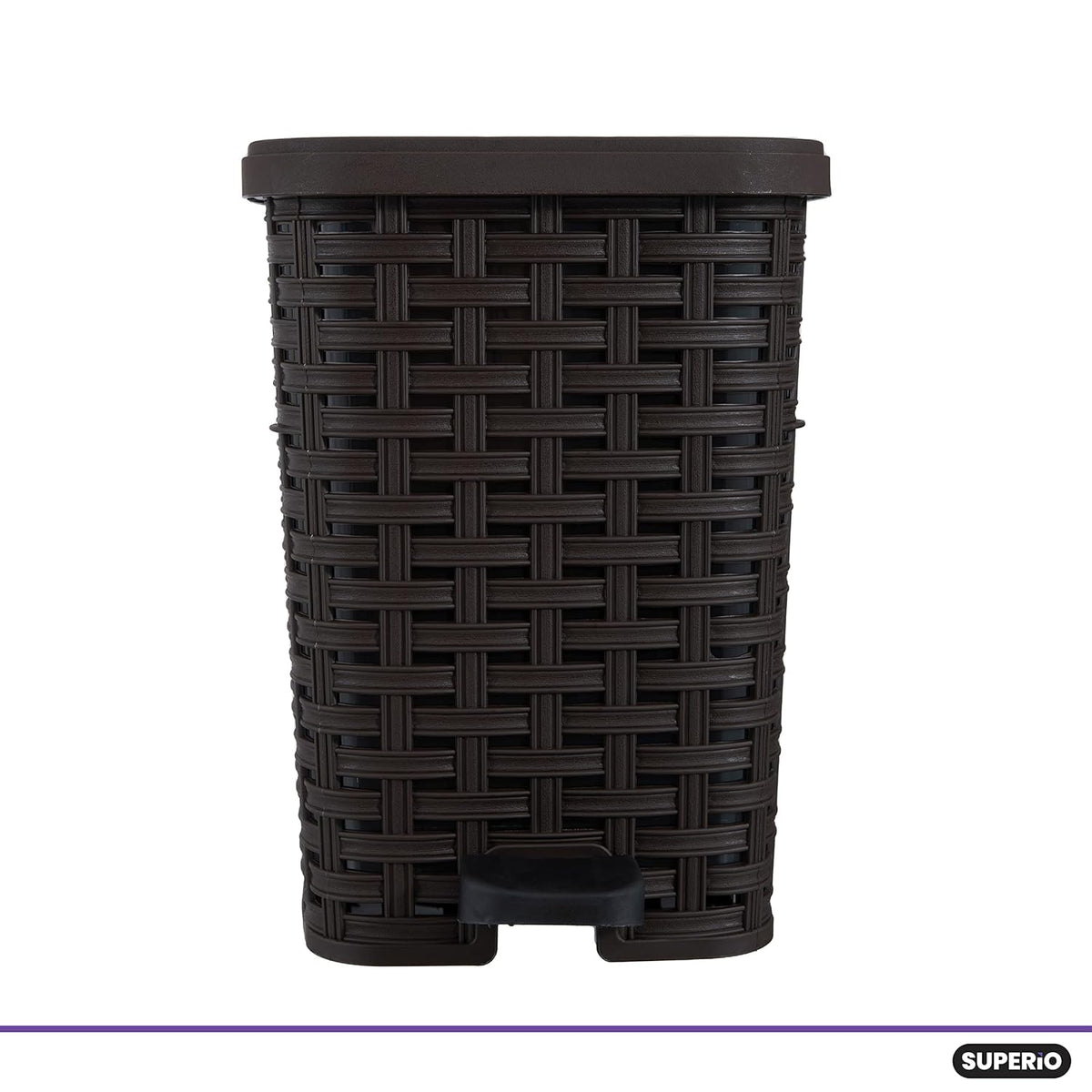 Superio Mini Trash Can with Foot Pedal Small Outdoor Garbage Can with Lid, 1.5 Gallon Plastic Waste