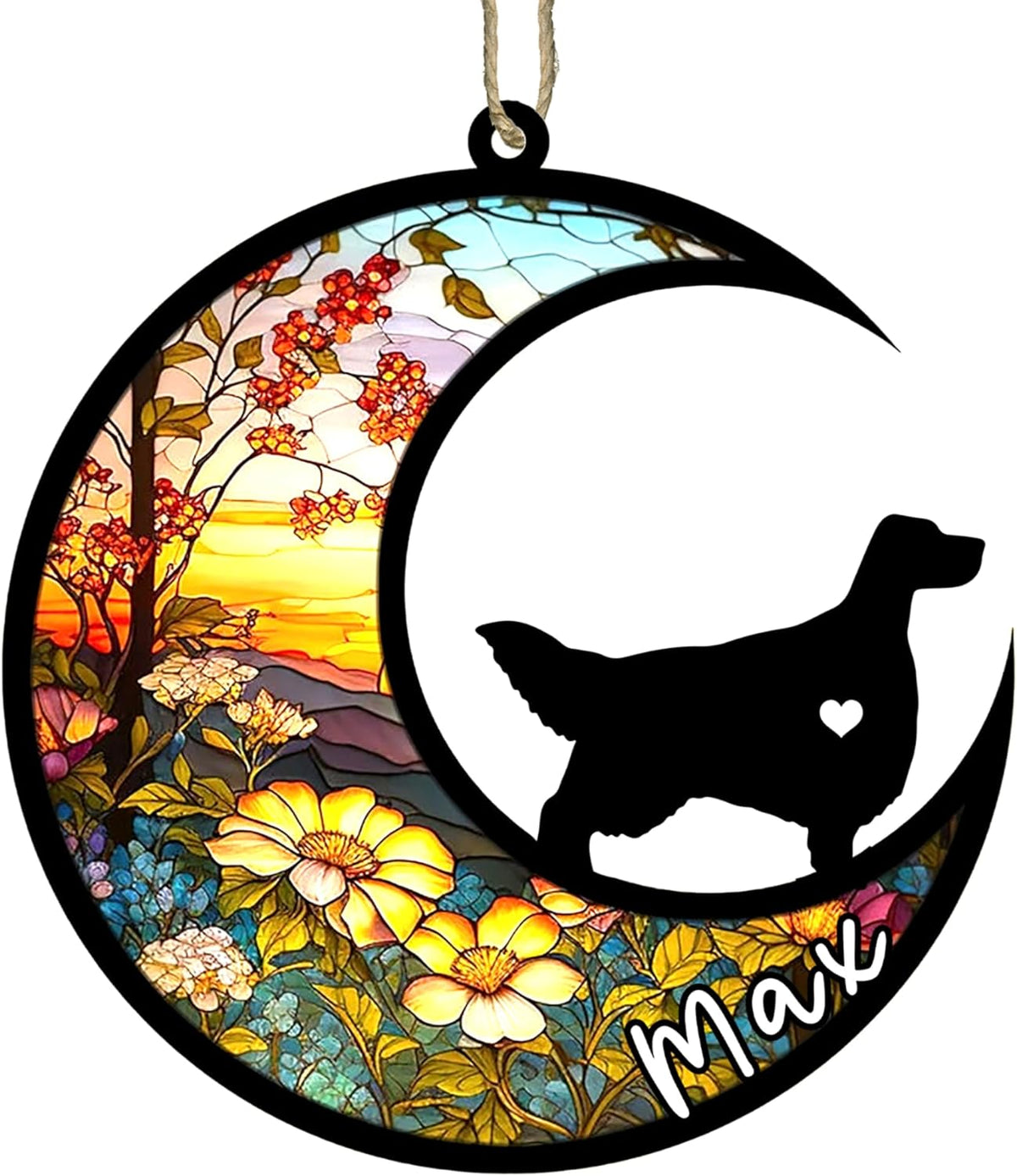 Personalized Dog Memorial, Custom Name English Setter Dog Christmas Ornament with Name, Custom