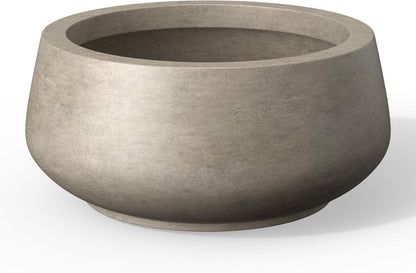 Kante 12.5" Dia Round Concrete Bonsai Planters, Outdoor Indoor Garden Plant Pot with Drainage Hole