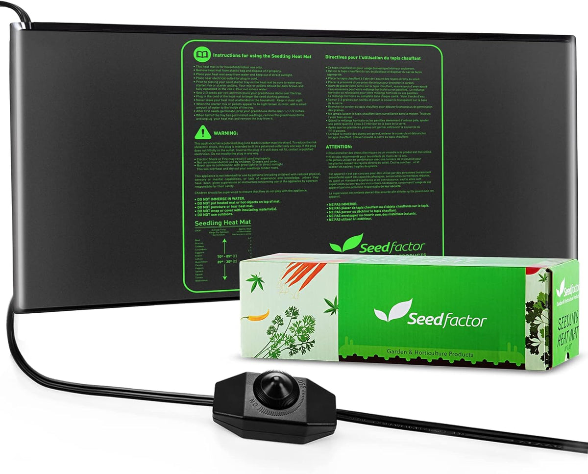 Seedfactor MET Certified Seedling Heat Mat, Adjustable Temperature, Waterproof, Durable Germination