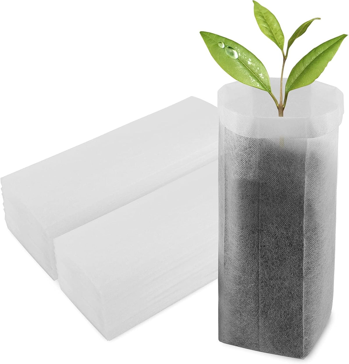 Nursing Growing Pouch, 200 PCS 7.8 x 13.7 Inches Breathable Non-Woven Plants Nursery Grow Bags