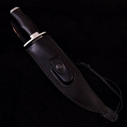 Survival Hunting Knife with Sheath, Handmade 15-inch Full Tang D2 Fixed Blade Tactical Bowie Knife