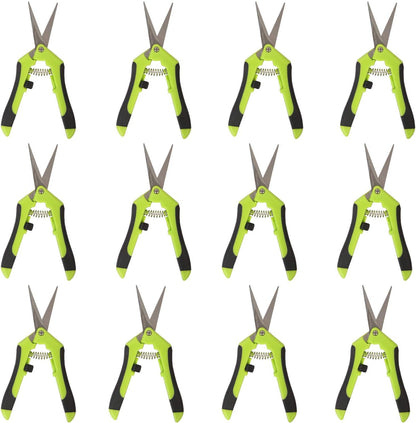 KEILEOHO 12 Pack 6.5 Inch Bud Trimming Scissors, Professional Stainless Steel Gardening Hand
