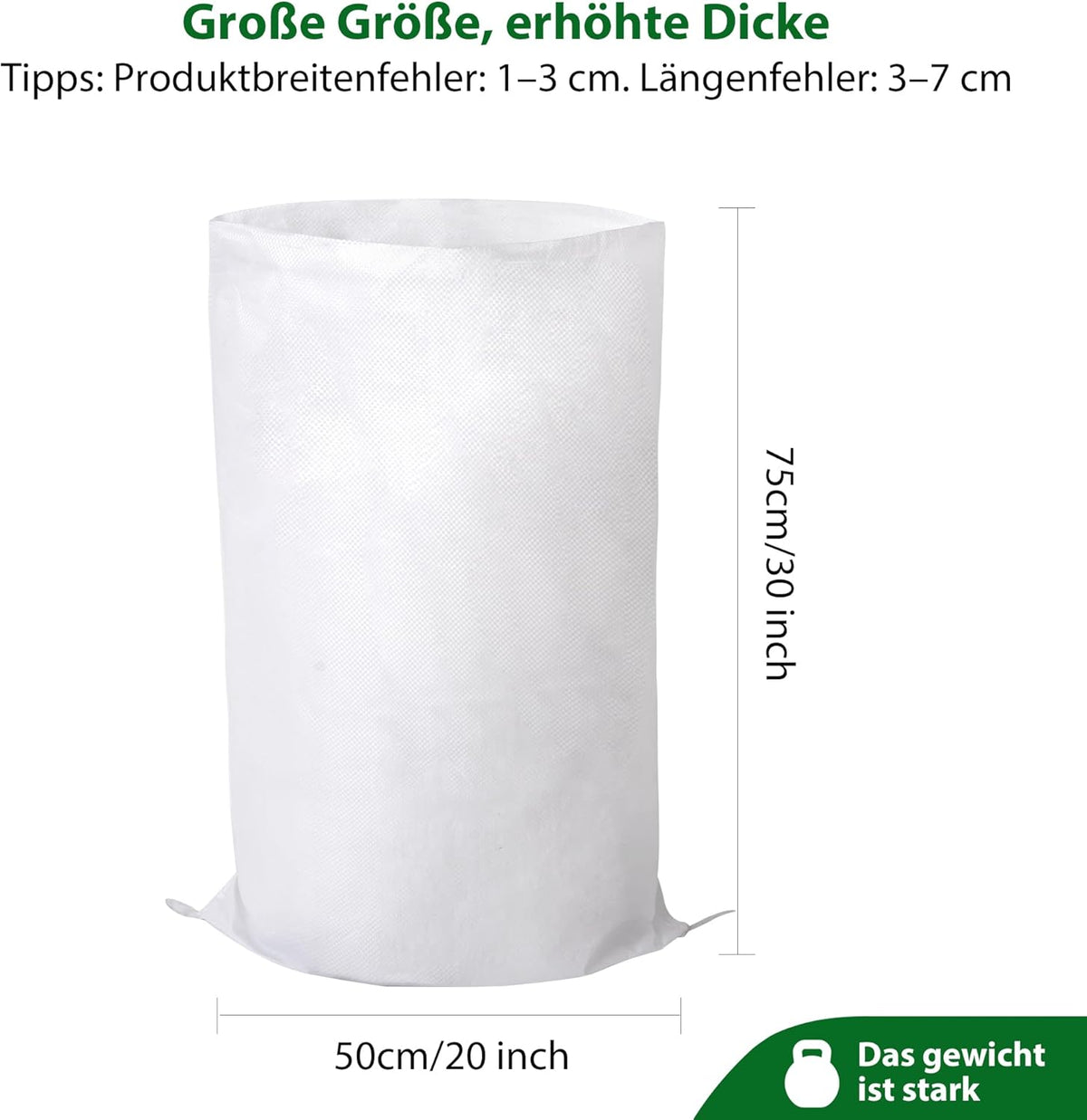 20 Pack Heavy Duty Sand Bags, (20" X 30"), Used for Flooding, Builders, Garden Waste, Grain Storage