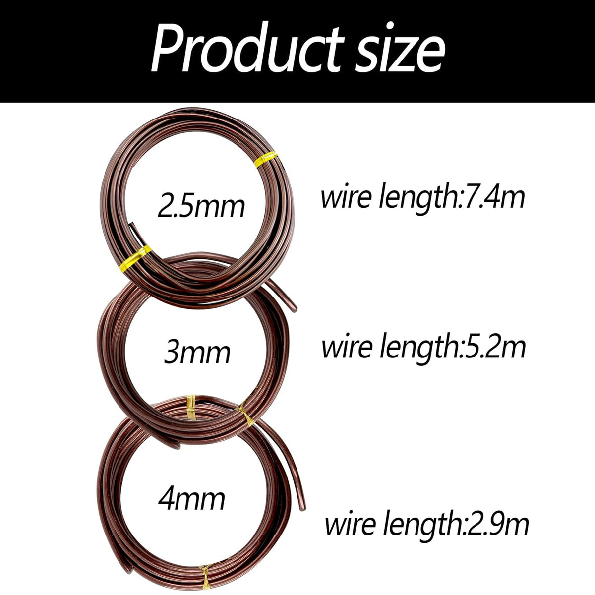 3 Rolls Bonsai Training Wire, Aluminum 2.5mm/3mm/4mm Training Wire for Holding Bonsai Branches