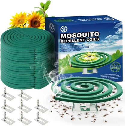 Mosquito Repellent Coils - Outdoor Use Reaches Up to 10 feet - Each Coil Burns for 5-7 Hours (Four