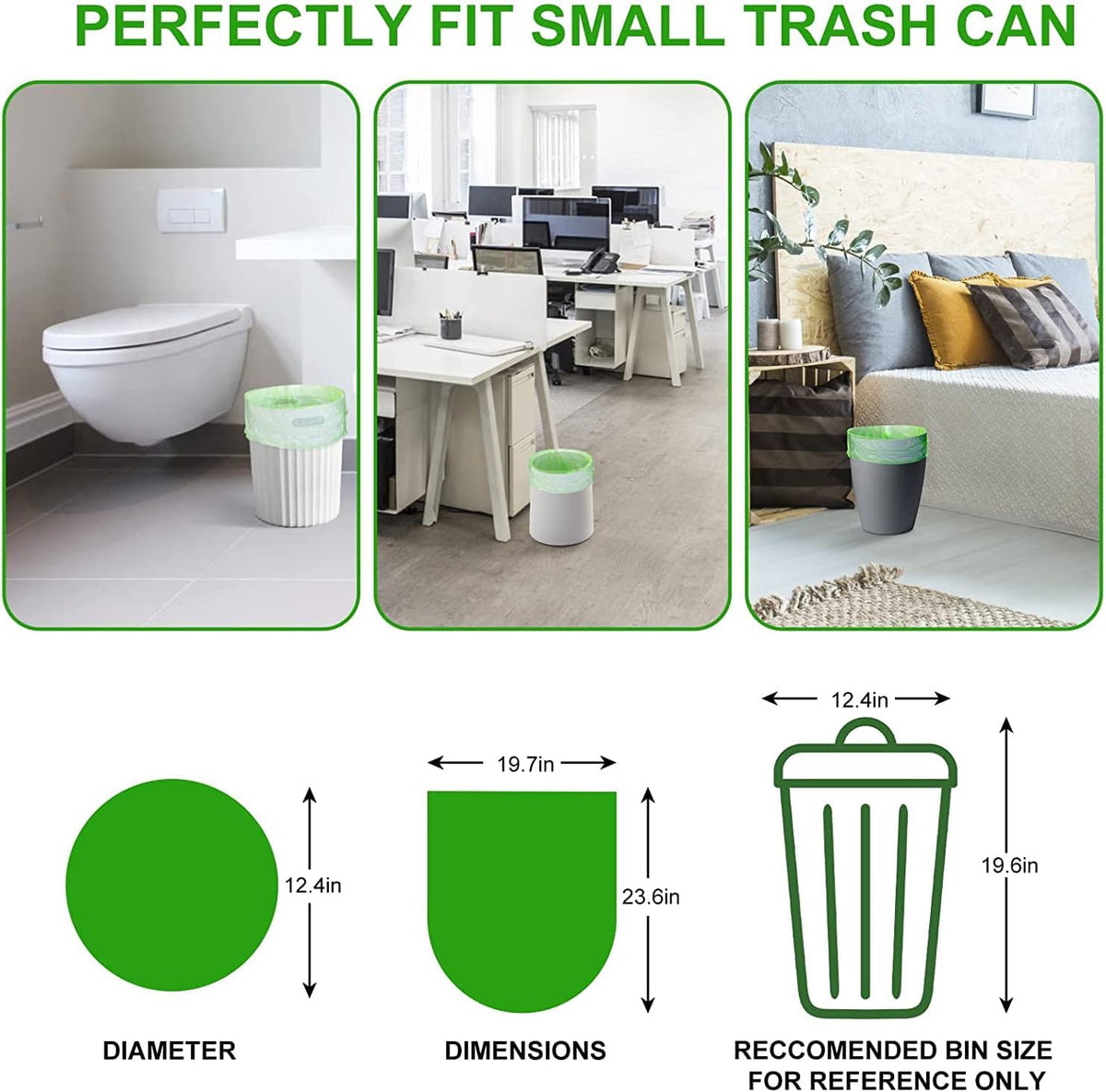 5.2 Gallon Biodegradable Trash Bags (THICKENED) | Eco Friendly, Unscented, 20L Strong Multipurpose
