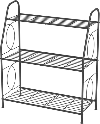 Plant Stand, 3 Tier Plant Shelf for Indoor Outdoor, Heavy Duty Metal Outdoor Plant Stand Holder