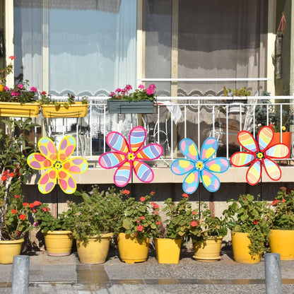 4PCS Wind Spinners for Yard and Garden, Lawn Yard Decorations Pinwheels Colorful Whirligigs