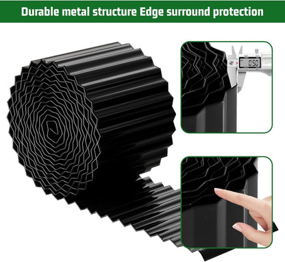 SnugNiture Corrugated Metal Garden Edging,12" x 20' Sturdy Lawn Edging Border,Landscape Edging