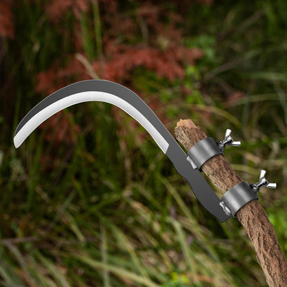 Steel Straw Sickle with Replaceable Wooden Handle Function, Manganese Steel Blade, Handheld