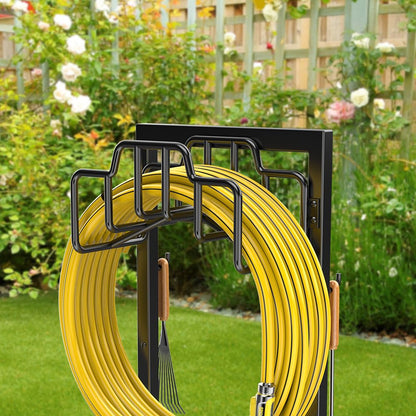 Skycarper Garden Hose Reel Holder Detachable Metal Water Hose Hanger Organizer Heavy Duty Free