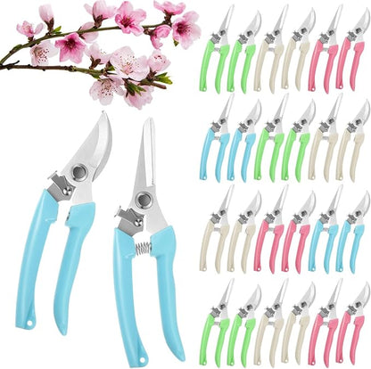 Amylove 24 Pcs Garden Flower Shears Pruning Scissors Heavy Duty Plant Scissors Garden Clippers Hand