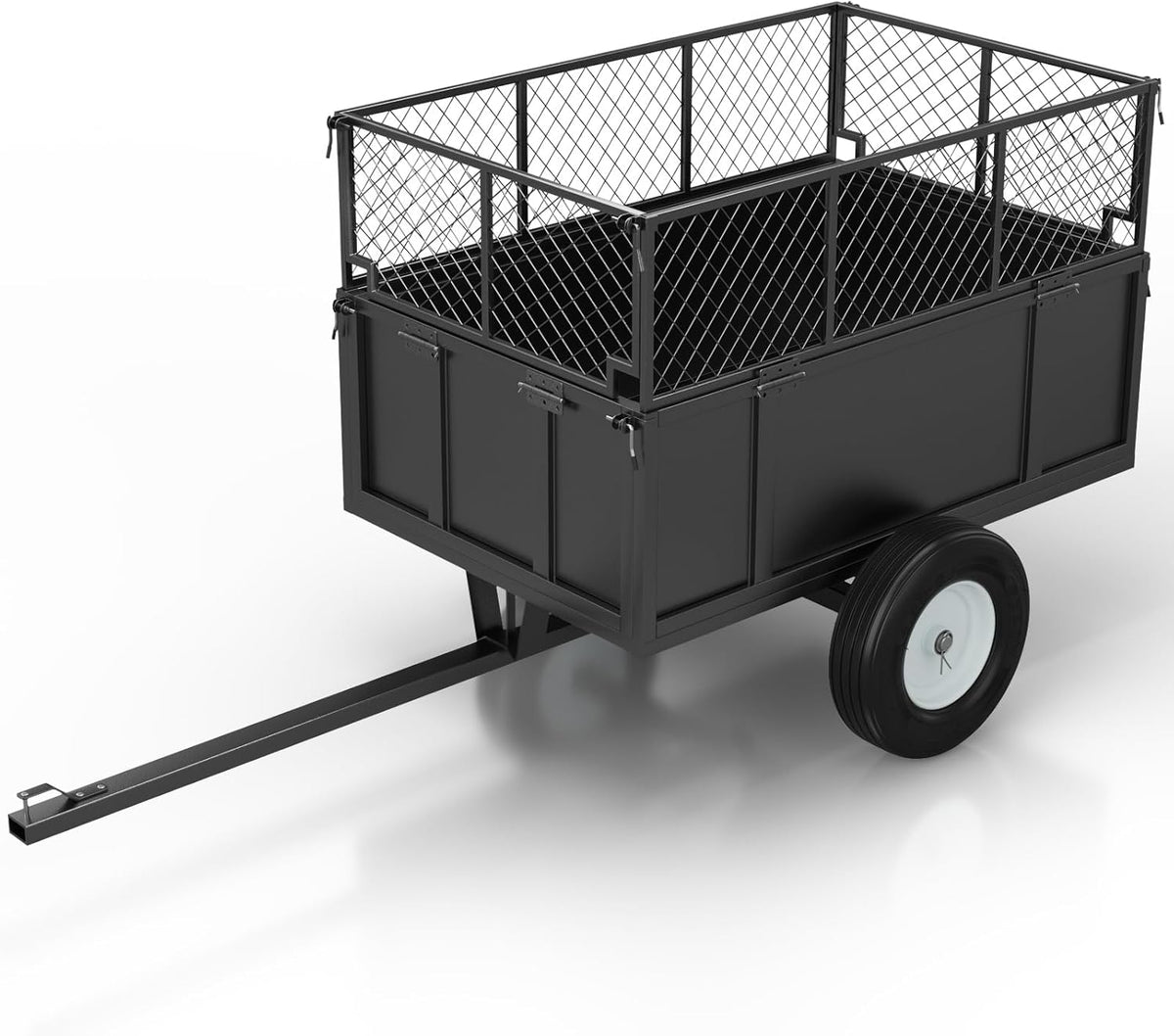 GAOMON Heavy Duty Utility Trailer for ATV/UTV, 750lbs Capacity Garden Dump Cart with 17 Cu. Ft.