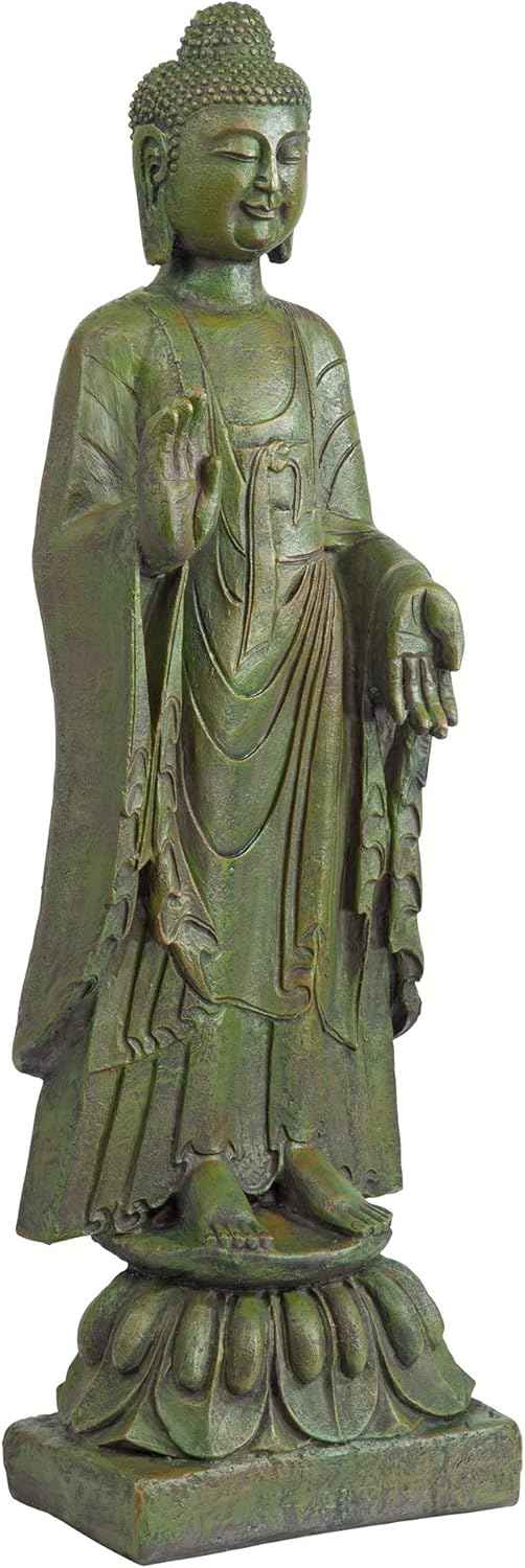 Design Toscano Enlightened One Asian Decor Indoor/Outdoor Garden Statue, 12 inches Wide, 40 inches