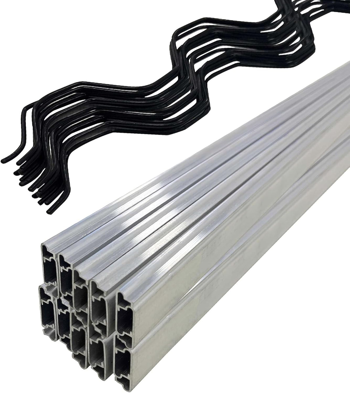 20 Set 6.6 Ft Greenhouse Lock Channel and Spring Wire，Aluminum Alloy Lock Channel and PVC Coated