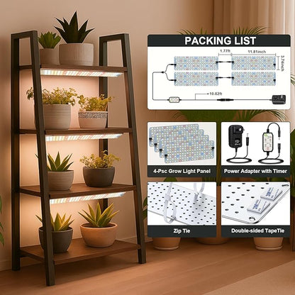 GHodec 40W Panel Grow Lights for Indoor Plants,544LEDs Full Spectrum Grow Lights for Under Cabinet