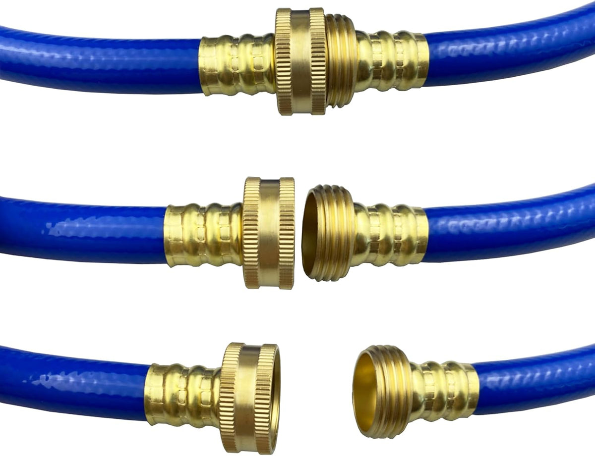PVC Garden Hose 1/2 Inch Green Heavy Duty Water Hose with Solid Brass Fittings,No Leaking