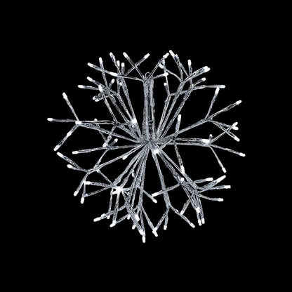 Alpine Corporation 16"H Indoor Holiday 3D Snowflake Hanging Ornament with LED Lights, White