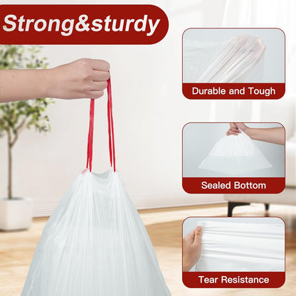 O2frepak 4Gallon Drawstring Small Kitchen Trash Bags,Clean Fresh Scent and Heavy Duty Garbage