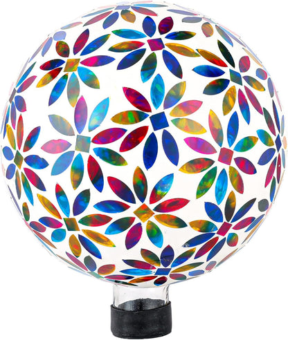 VCUTEKA Gazing Ball, Glass Mosaic Gazing Balls Sphere for Garden Lawn Outdoor Ornament Yard