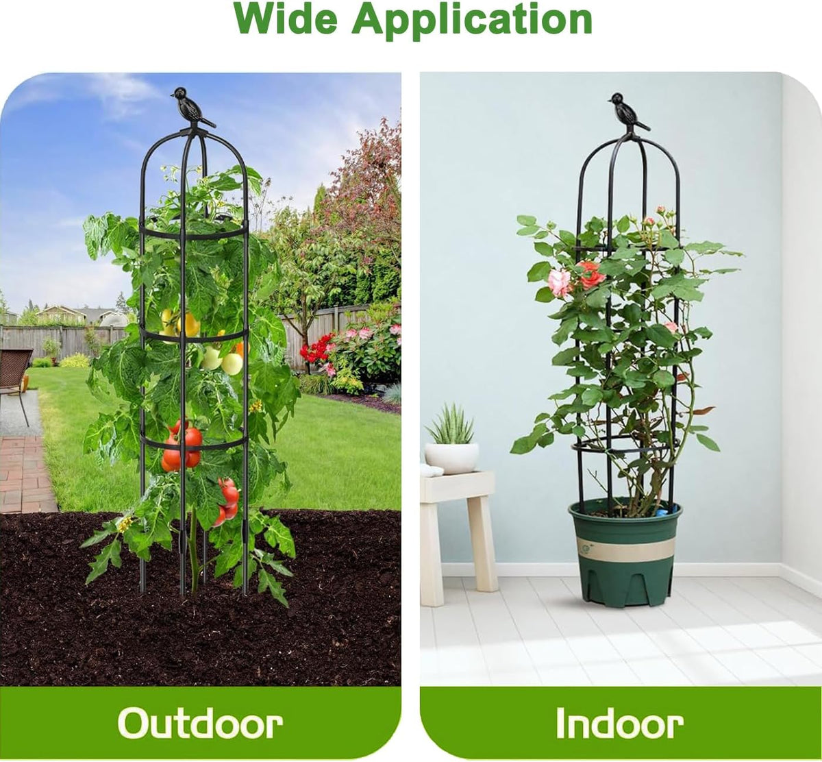 Tower Obelisk Garden Trellis for Climbing Plant,48inch Rustproof Fiberglass Potted Plant Support