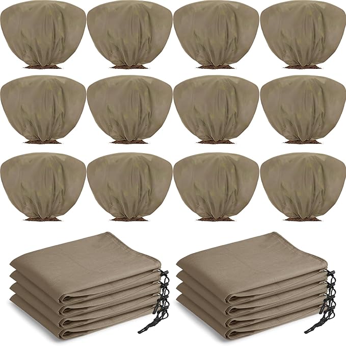 12 Pcs Winter Plant Covers Freeze Protection 39.4x23.6 Inch Horizontal Shrub Tree Rose Plant