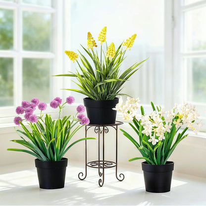 3 Pack Fake Small Plant Artificial Potted Flowers for Home Decor Fake Flower Plant Greenery Mini
