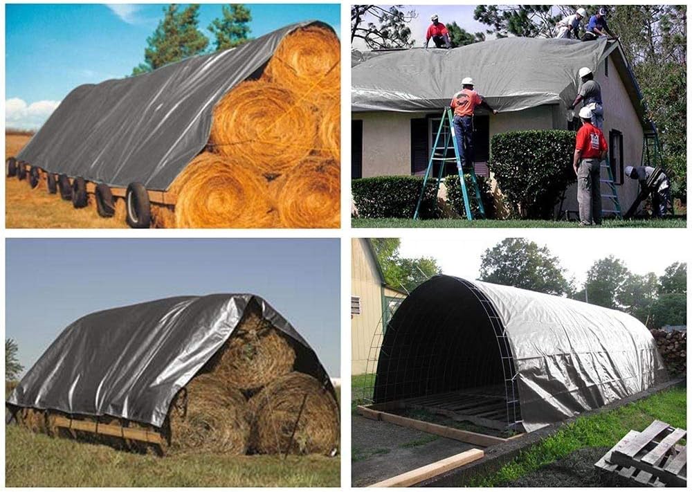 Yescom 18x24ft Heavy Duty Reinforced Poly Tarp Waterproof Tarpaulin 10-mil Ground Sheet Camping