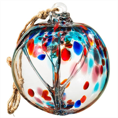 4” Tree of Life Witch Balls, Gazing Balls Hanging Friendship Balls, Hand-Blown Glass Christmas